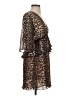 Ganni 100% Polyester Animal Print Green Brown Casual Dress Size EU 34 / US 4 - photo 4