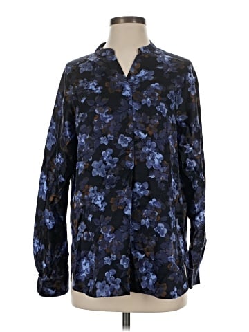 Vince. Long Sleeve Silk Top (view 1)