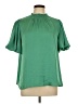 Vernacular 100% Polyester Green Short Sleeve Blouse Size L - photo 1