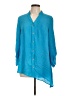 I.N. Studio 100% Polyester Teal 3/4 Sleeve Blouse Size L - photo 1