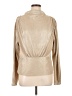 Ann Taylor 100% Polyester Metallic Tan Long Sleeve Blouse Size L - photo 1