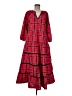 Printfresh 100% Cotton Plaid Red Casual Dress Size M - photo 1