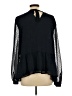 Ann Taylor LOFT 100% Polyester Black Long Sleeve Blouse Size L - photo 2