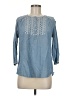 Dalia Collection 100% Cotton Blue 3/4 Sleeve Blouse Size M - photo 1