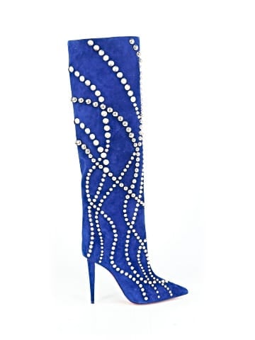 Christian Louboutin Suede Astrilarge Botta Pika 100mm Boots (view 1)