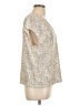 CeCe Metallic Silver Short Sleeve Blouse Size L - photo 4