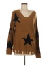 Azalea 100% Acrylic Stars Brown Pullover Sweater Size M - photo 1