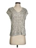 CeCe Metallic Silver Short Sleeve Top Size S - photo 1