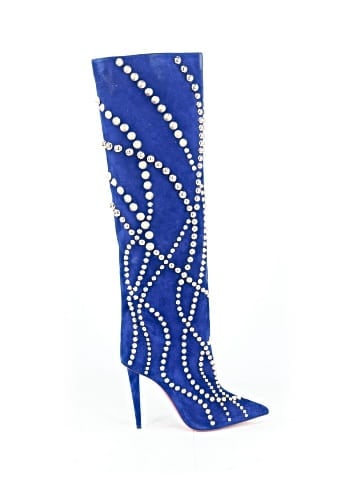 Christian Louboutin Suede Astrilarge Botta Pika 100mm Boots (view 1)