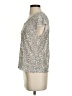 CeCe Metallic Silver Short Sleeve Top Size S - photo 5