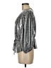 Free People 100% Polyester Metallic Silver 3/4 Sleeve Blouse Size M - photo 5