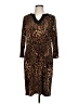 Chico's Animal Print Brown Casual Dress Size Lg (2) - photo 1
