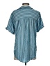 Sundays 100% Rayon Stripes Teal Short Sleeve Blouse Size Sm (1) - photo 2