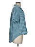 Sundays 100% Rayon Stripes Teal Short Sleeve Blouse Size Sm (1) - photo 4