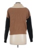Central Park West Color Block Brown Pullover Sweater Size M - photo 2