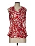 Lafayette 148 New York Red Sleeveless Blouse Size 10 - photo 1