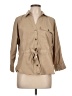 Zara Tan 3/4 Sleeve Button-Down Shirt Size L - photo 1