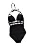 Blue Ruby Graphic Black One Piece Swimsuit Size 8 - photo 1