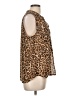 Old Navy 100% Polyester Animal Print Brown Sleeveless Blouse Size L - photo 4