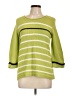 Christopher & Banks 100% Cotton Stripes Green Pullover Sweater Size L - photo 1