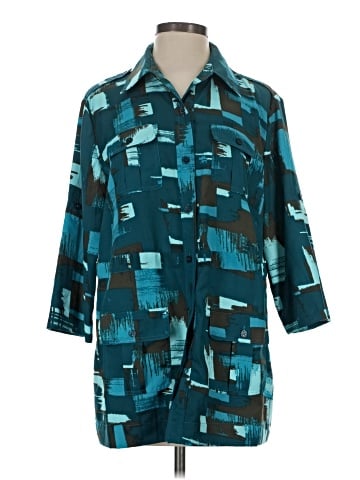 Calvin Klein 3/4 Sleeve Button-Down Shirt (view 1)