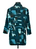 Calvin Klein Color Block Teal 3/4 Sleeve Button-Down Shirt Size S - photo 2