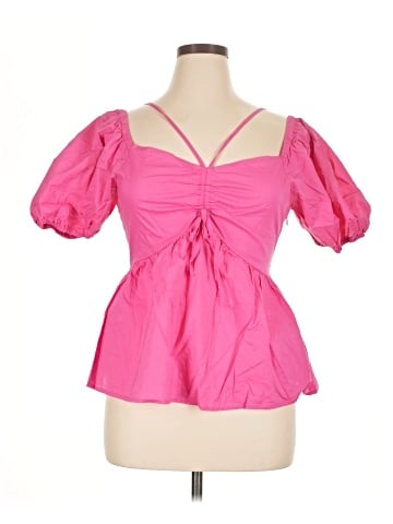 Aqua Short Sleeve Blouse (view 1)