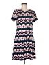Chequer Chevron-herringbone Blue Casual Dress Size 8 - photo 1