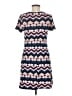 Chequer Chevron-herringbone Blue Casual Dress Size 8 - photo 2
