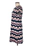 Chequer Chevron-herringbone Blue Casual Dress Size 8 - photo 5