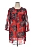 Roz & Ali 100% Polyester Floral Red 3/4 Sleeve Blouse Size XL - photo 1