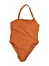 Zara Solid Orange One Piece Swimsuit Size XL - photo 1