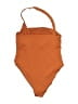 Zara Solid Orange One Piece Swimsuit Size XL - photo 2