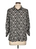 Sami & JO 100% Polyester Print Black 3/4 Sleeve Blouse Size L - photo 1