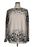 Tickled Teal Animal Print Silver Pullover Sweater Size XL - photo 1