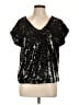 Lavish 100% Polyester Black Short Sleeve Blouse Size L - photo 1