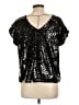 Lavish 100% Polyester Black Short Sleeve Blouse Size L - photo 2