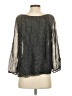 Piazza Roma Black Gray 3/4 Sleeve Blouse Size XS - photo 2