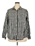 Lord & Taylor Checkered-gingham Black Long Sleeve Button-Down Shirt Size 2X - photo 1