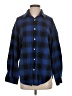 Shein Plaid Blue Long Sleeve Button-Down Shirt Size S - photo 1