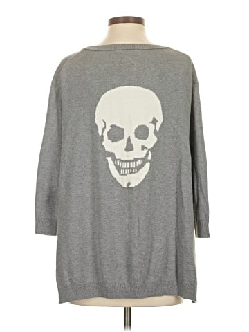 Skull Cashmere Pullover Sweater (view 2)