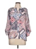 Indigo Rose Print Pink 3/4 Sleeve Blouse Size L (petite) - photo 1