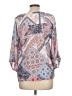 Indigo Rose Print Pink 3/4 Sleeve Blouse Size L (petite) - photo 2