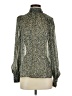 H&M Animal Print Green Long Sleeve Blouse Size XS - photo 1