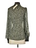 H&M Animal Print Green Long Sleeve Blouse Size XS - photo 2