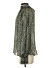 H&M Animal Print Green Long Sleeve Blouse Size XS - photo 5