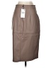 MNG 100% Polyester Tan Faux Leather Skirt Size 4 - photo 2