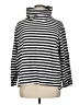 St. John's Bay 100% Cotton Stripes Silver Turtleneck Sweater Size 0X - photo 1