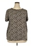 Ann Taylor 100% Polyester Brown Short Sleeve Blouse Size XXL - photo 1