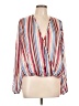Marci Stripes Blue Pink Long Sleeve Blouse Size L - photo 1